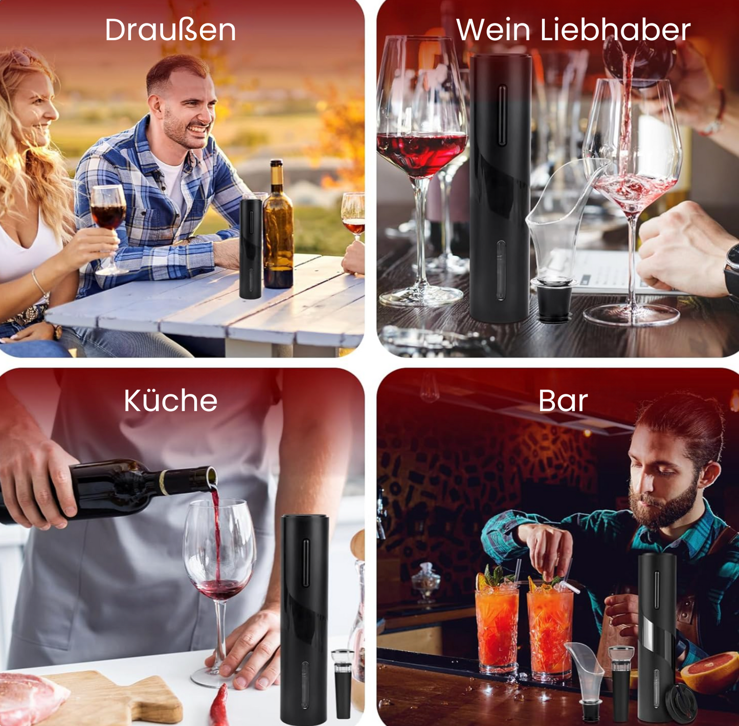 Elektrischer Weinöffner aus Edelstahl