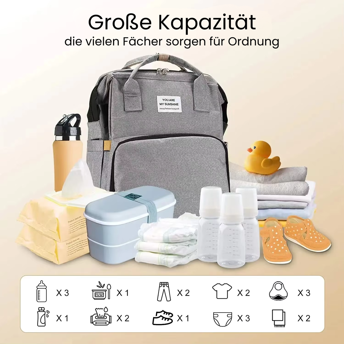 Faltbarer Bett/-und Wickel Rucksack